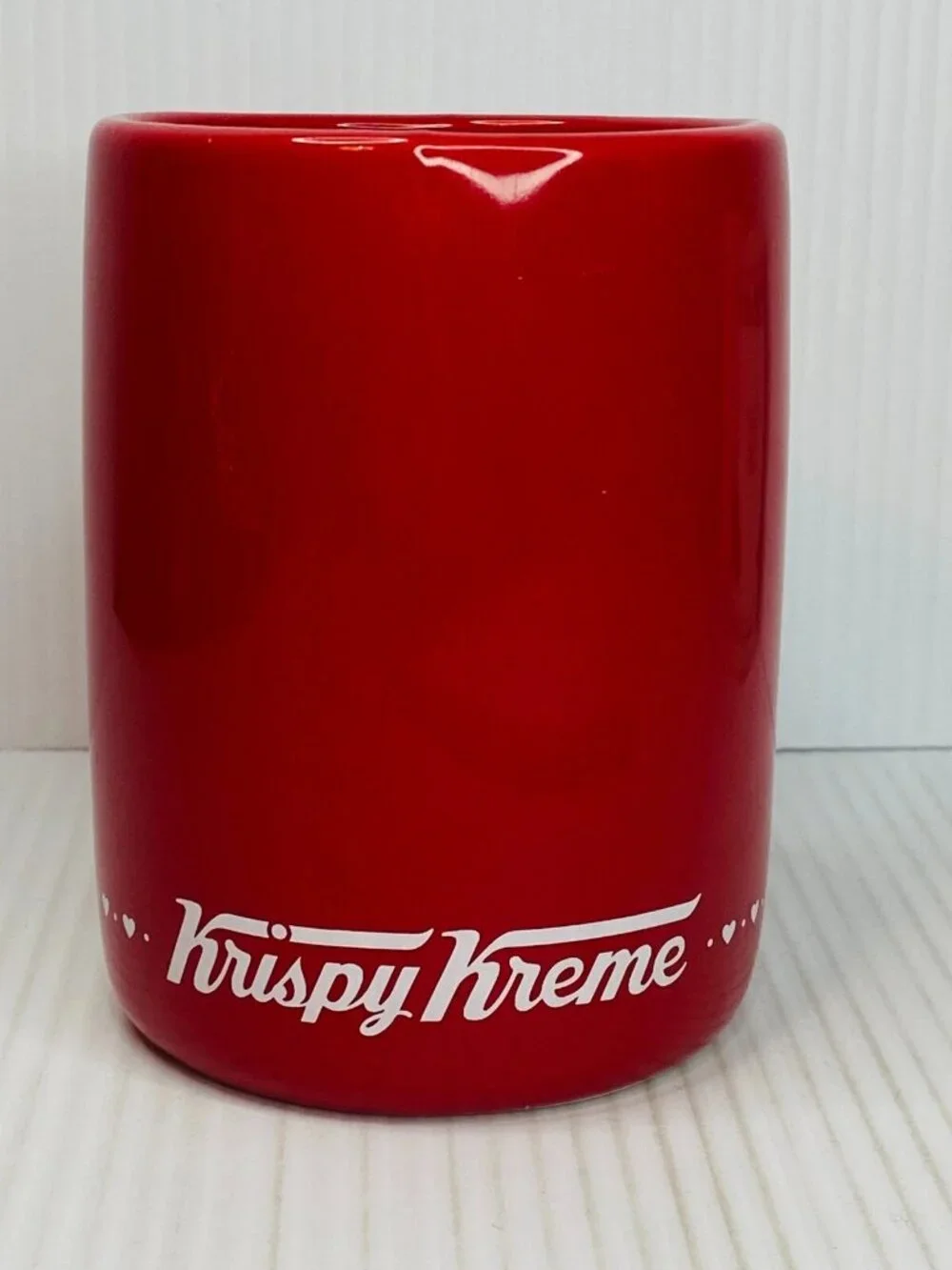 Krispy Kreme Doughnuts Red Heart Handle Coffee Mug Ceramic 3D Collectible